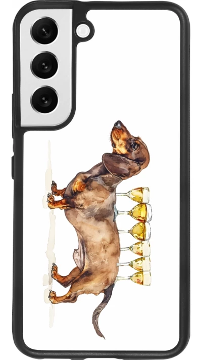 Samsung Galaxy S22 Case Hülle - Silikon schwarz Wine Teckel