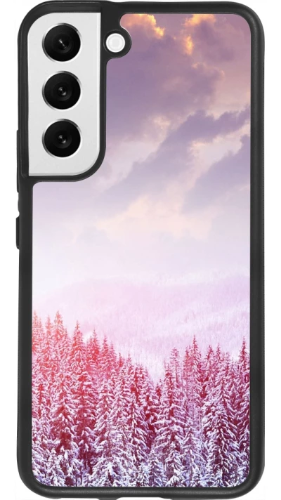 Samsung Galaxy S22 Case Hülle - Silikon schwarz Winter 22 Pink Forest