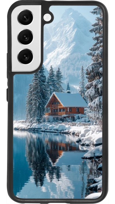 Samsung Galaxy S22 Case Hülle - Silikon schwarz Winter 25 Winter house forest day