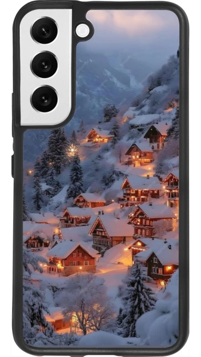 Samsung Galaxy S22 Case Hülle - Silikon schwarz Winter 25 Winter snowy village