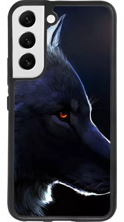 Coque Samsung Galaxy S22 - Silicone rigide noir Wolf Shape