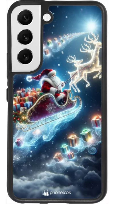 Samsung Galaxy S22 Case Hülle - Silikon schwarz Weihnachten 2023 Verzauberter Weihnachtsmann
