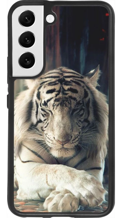 Coque Samsung Galaxy S22 - Silicone rigide noir Zen Tiger