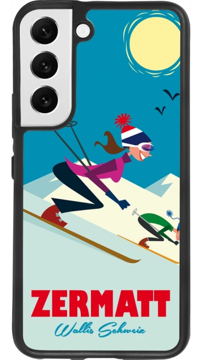 Samsung Galaxy S22 Case Hülle - Silikon schwarz Zermatt Ski Downhill