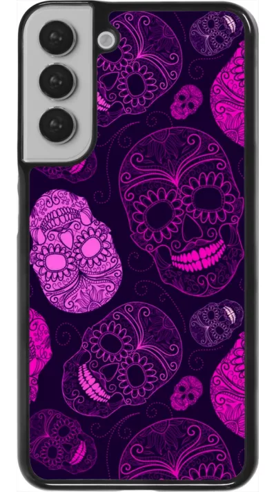 Samsung Galaxy S22+ Case Hülle - Halloween 2023 pink skulls