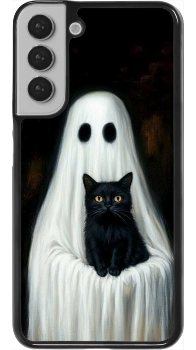 Samsung Galaxy S22+ Case Hülle - Halloween 2025 Ghost with black cat