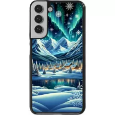 Coque Samsung Galaxy S22+ - Snowy Mountain Village Lake night