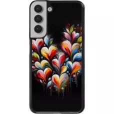 Coque Samsung Galaxy S22+ - Valentine 2024 Coeur Noir Abstrait
