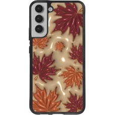 Coque Samsung Galaxy S22+ - Silicone rigide noir Autumn 26 3D leaves
