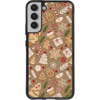 Samsung Galaxy S22+ Case Hülle - Silikon schwarz Christmas 25 Pattern Ginger Cookie