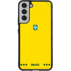 Coque Samsung Galaxy S22+ - Silicone rigide noir Maillot de football Bresil 2026 personnalisable