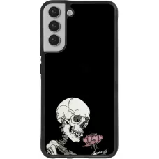 Samsung Galaxy S22+ Case Hülle - Silikon schwarz Halloween 2023 rose and skeleton