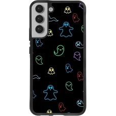 Coque Samsung Galaxy S22+ - Silicone rigide noir Halloween 2024 colorful ghosts