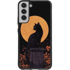 Samsung Galaxy S22+ Case Hülle - Silikon schwarz Halloween 2026 Cat Art Nouveau