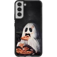 Samsung Galaxy S22+ Case Hülle - Silikon schwarz Halloween 2026 Ghost eating pizza