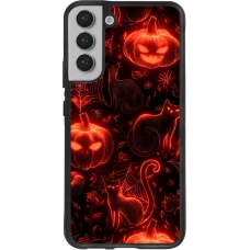 Coque Samsung Galaxy S22+ - Silicone rigide noir Halloween 2026 Pattern Halloween