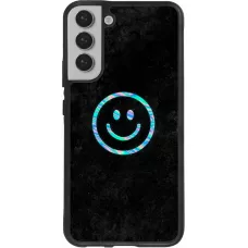Coque Samsung Galaxy S22+ - Silicone rigide noir Happy smiley irisé