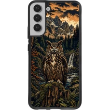 Samsung Galaxy S22+ Case Hülle - Silikon schwarz Linocut Uhu