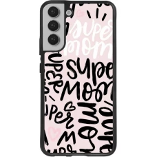 Coque Samsung Galaxy S22+ - Silicone rigide noir Mom 2024 Super mom