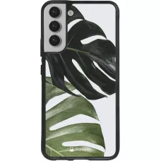 Coque Samsung Galaxy S22+ - Silicone rigide noir Monstera Plant
