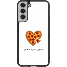 Coque Samsung Galaxy S22+ - Silicone rigide noir Saint Valentines Day 26 You have my pizza heart