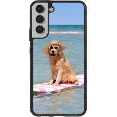 Samsung Galaxy S22+ Case Hülle - Silikon schwarz Summer Dog on Paddle