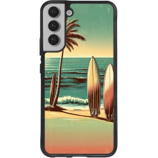 Coque Samsung Galaxy S22+ - Silicone rigide noir Surf Paradise