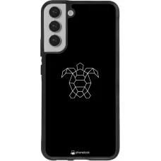 Coque Samsung Galaxy S22+ - Silicone rigide noir Turtles lines on black