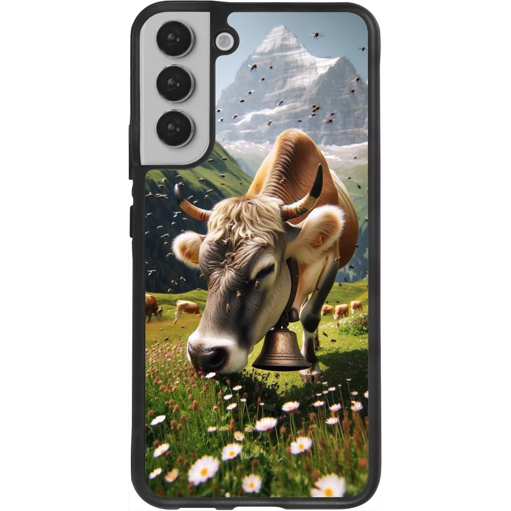 Samsung Galaxy S22+ Case Hülle - Silikon schwarz Kuh Berg Wallis