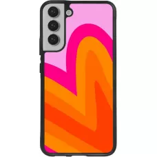 Coque Samsung Galaxy S22+ - Silicone rigide noir Valentine 2024 heart gradient