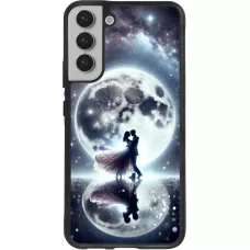 Coque Samsung Galaxy S22+ - Silicone rigide noir Valentine 2024 Love under the moon