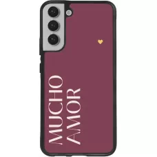 Coque Samsung Galaxy S22+ - Silicone rigide noir Valentine 2024 mucho amor rosado