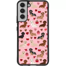 Coque Samsung Galaxy S22+ - Silicone rigide noir Valentine 2024 puppy love