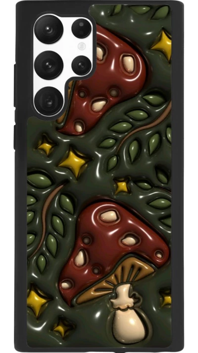 Coque Samsung Galaxy S22 Ultra - Silicone rigide noir Autumn 26 3D mushrooms