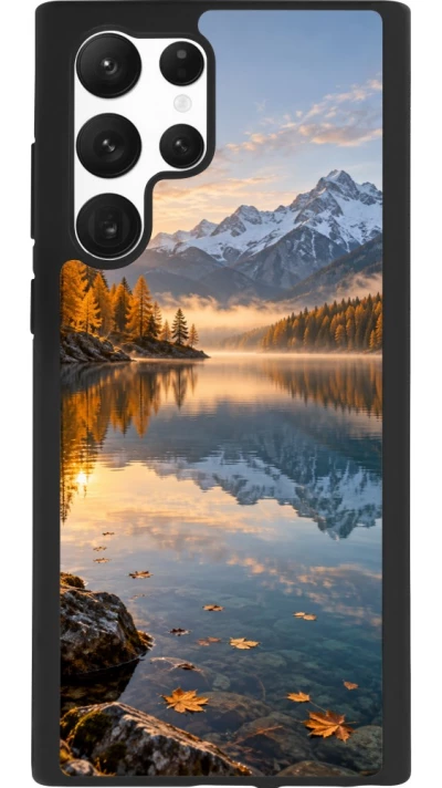 Coque Samsung Galaxy S22 Ultra - Silicone rigide noir Autumn 26 Autumn lake