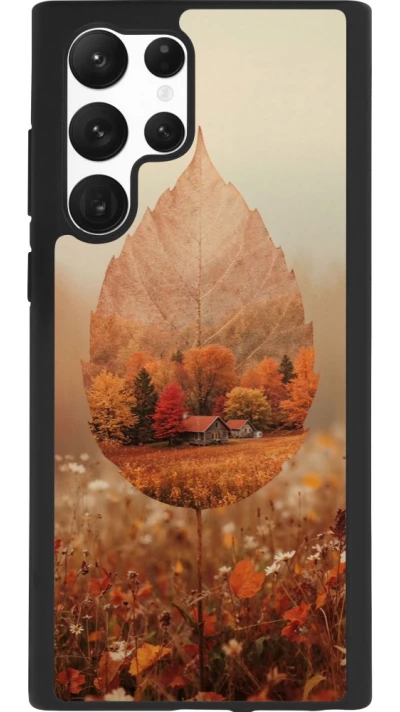 Coque Samsung Galaxy S22 Ultra - Silicone rigide noir Autumn 26 Autumn leaf