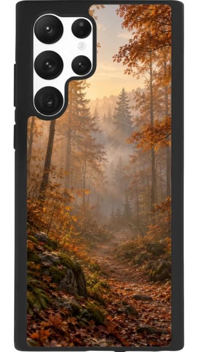 Coque Samsung Galaxy S22 Ultra - Silicone rigide noir Autumn 26 Autumn walk