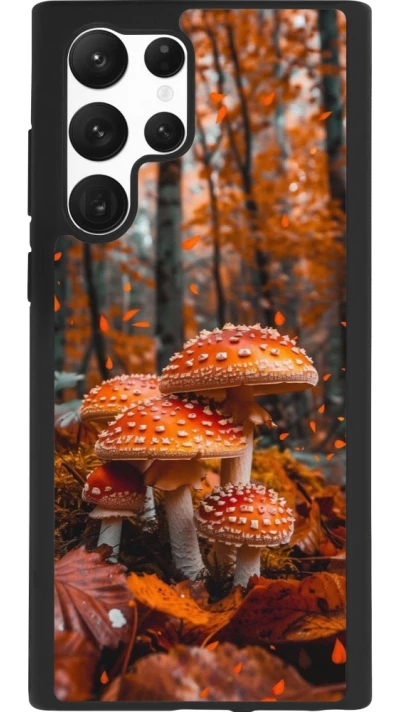 Coque Samsung Galaxy S22 Ultra - Silicone rigide noir Autumn 26 Mushrooms in the woods