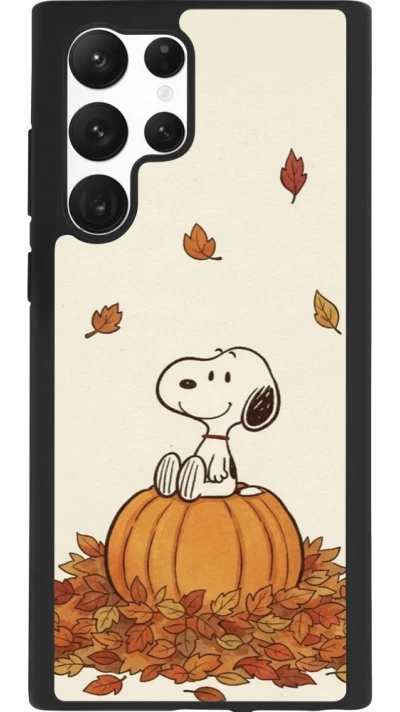 Coque Samsung Galaxy S22 Ultra - Silicone rigide noir Autumn 26 Snoopy autumn