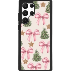 Coque Samsung Galaxy S22 Ultra - Silicone rigide noir Christmas 25 Vintage Ribbons