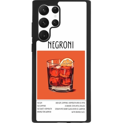 Samsung Galaxy S22 Ultra Case Hülle - Silikon schwarz Cocktail Rezept Negroni