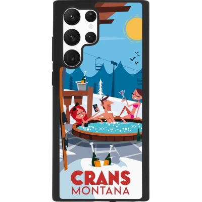 Coque Samsung Galaxy S22 Ultra - Silicone rigide noir Crans-Montana Mountain Jacuzzi