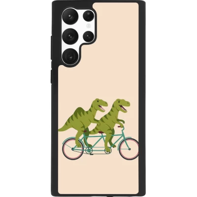 Coque Samsung Galaxy S22 Ultra - Silicone rigide noir Dinosaurs on bikes 2026