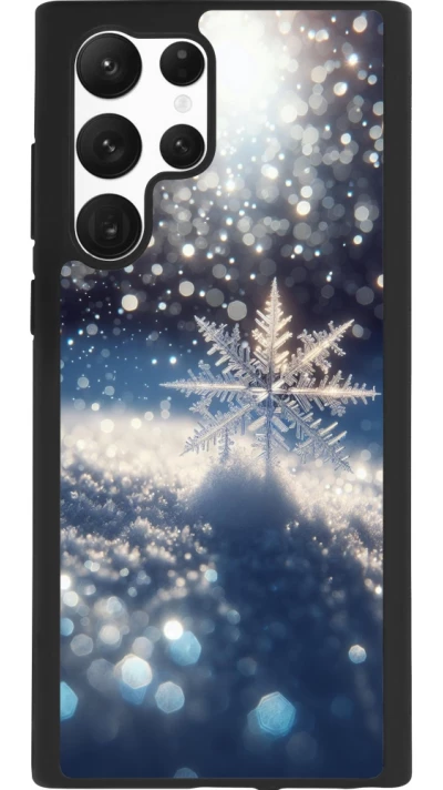 Samsung Galaxy S22 Ultra Case Hülle - Silikon schwarz Schneeflocke Solar Glanz