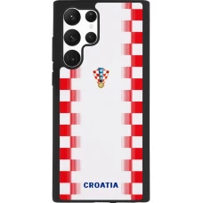 Samsung Galaxy S22 Ultra Case Hülle - Silikon schwarz Kroatien 2026 personalisierbares Fussballtrikot