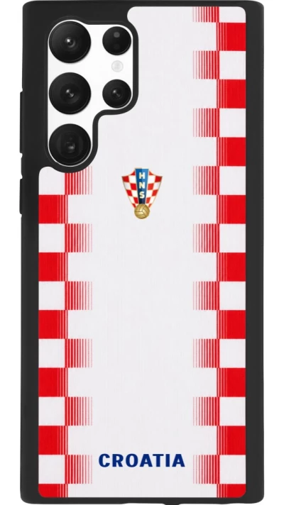 Samsung Galaxy S22 Ultra Case Hülle - Silikon schwarz Kroatien 2026 personalisierbares Fussballtrikot