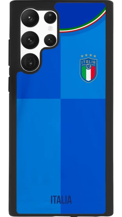 Samsung Galaxy S22 Ultra Case Hülle - Silikon schwarz Italien 2022 personalisierbares Fußballtrikot