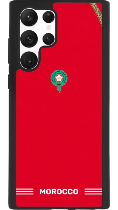 Samsung Galaxy S22 Ultra Case Hülle - Silikon schwarz Marokko 2026 personalisierbares Fussballtrikot