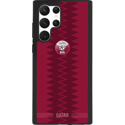 Samsung Galaxy S22 Ultra Case Hülle - Silikon schwarz Qatar 2026 personalisierbares Fussballtrikot