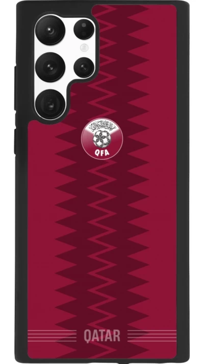 Samsung Galaxy S22 Ultra Case Hülle - Silikon schwarz Qatar 2026 personalisierbares Fussballtrikot